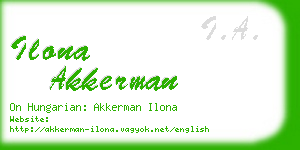 ilona akkerman business card